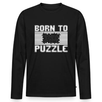 Puzzles - T-shirt manches longues Premium bio Homme - noir - Devant - Nico (187cm)