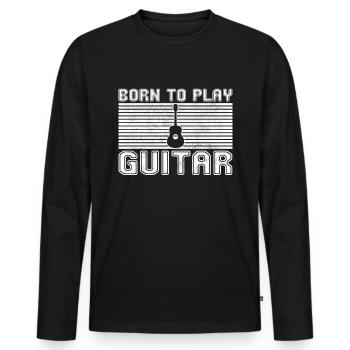 Play the guitar - Men's Premium Organic Long Sleeve Shirt - black - Front - Nico (187cm)