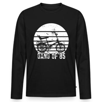Bonanzarad Bonanza Bike Hipster Anniversaire 1985 - T-shirt manches longues Premium bio Homme - noir - Devant - Nico (187cm)