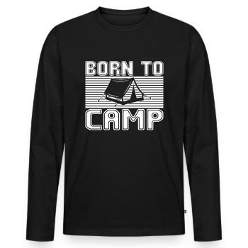 Camp - T-shirt manches longues Premium bio Homme - noir - Devant - Nico (187cm)