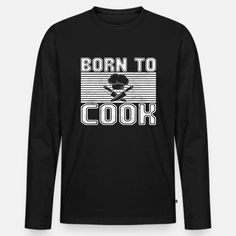 Kochen - Männer Premium Bio Langarmshirt - Schwarz