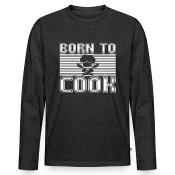 Cuire - T-shirt manches longues Premium bio Homme - anthracite chiné - Devant - Nico (187cm)