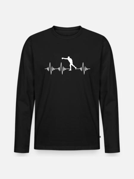 Boxing Heartbeat - Men's Premium Organic Long Sleeve Shirt - black