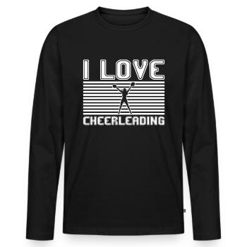 I love cheerleading - Männer Premium Bio Langarmshirt - Schwarz - Vorne - Nico (187cm)