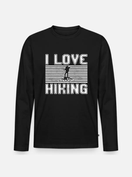 I love hiking - Men's Premium Organic Long Sleeve Shirt - black