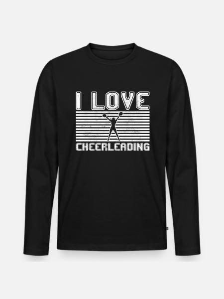 I love cheerleading - Men's Premium Organic Long Sleeve Shirt - black