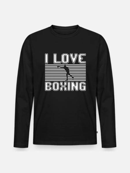 I love boxing - Men's Premium Organic Long Sleeve Shirt - black