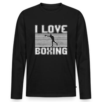 I love boxing - Men's Premium Organic Long Sleeve Shirt - black - Front - Nico (187cm)