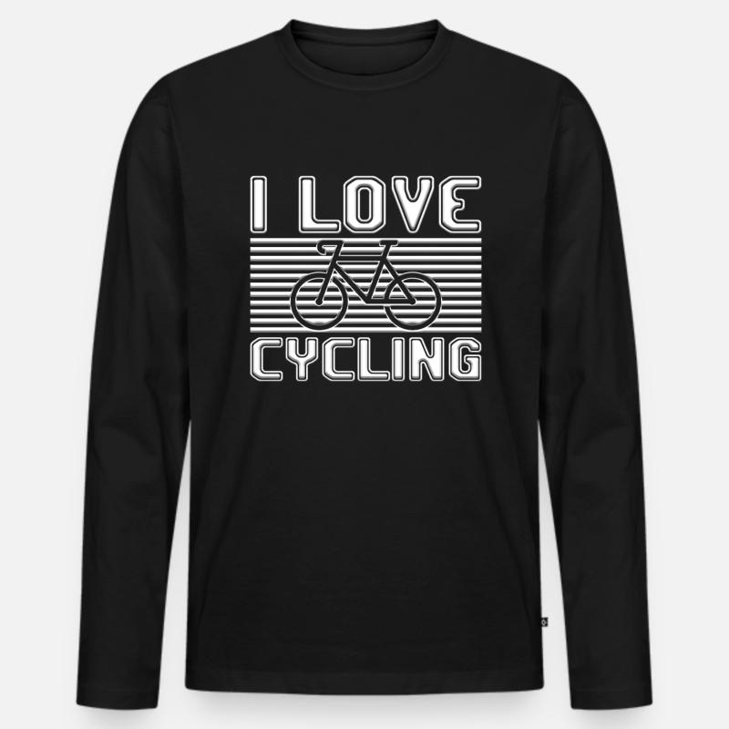 I love cycling - Männer Premium Bio Langarmshirt - Schwarz