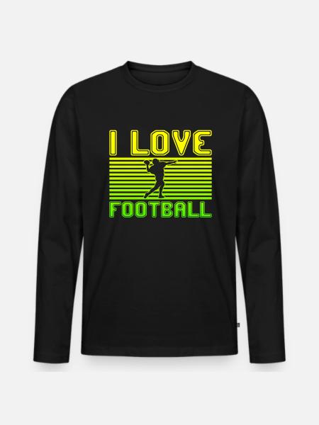 I love football - Men's Premium Organic Long Sleeve Shirt - black