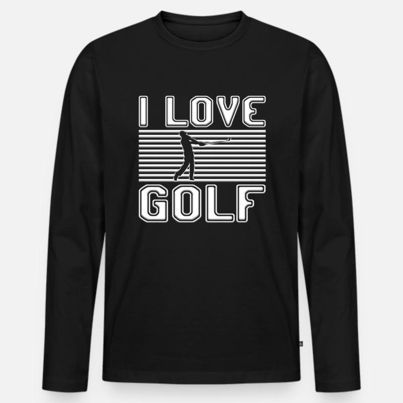 I love golf - Männer Premium Bio Langarmshirt - Schwarz