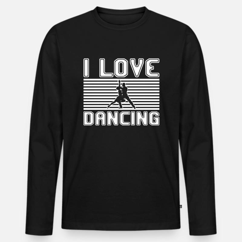 I love dancing - Männer Premium Bio Langarmshirt - Schwarz