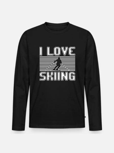 I love skiing - Men's Premium Organic Long Sleeve Shirt - black
