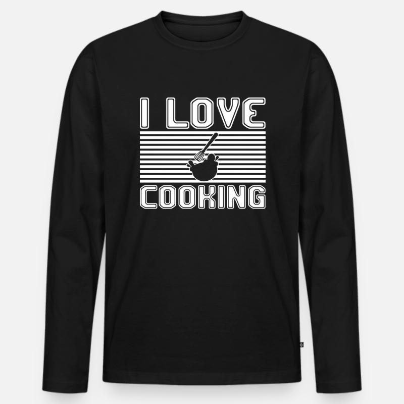 I love cooking - Männer Premium Bio Langarmshirt - Schwarz
