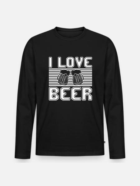 I love beer - Men's Premium Organic Long Sleeve Shirt - black