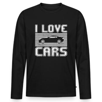 I love cars - Men's Premium Organic Long Sleeve Shirt - black - Front - Nico (187cm)
