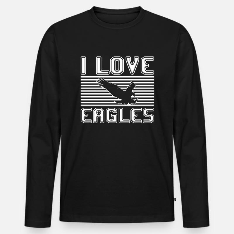 I love eagles - Männer Premium Bio Langarmshirt - Schwarz