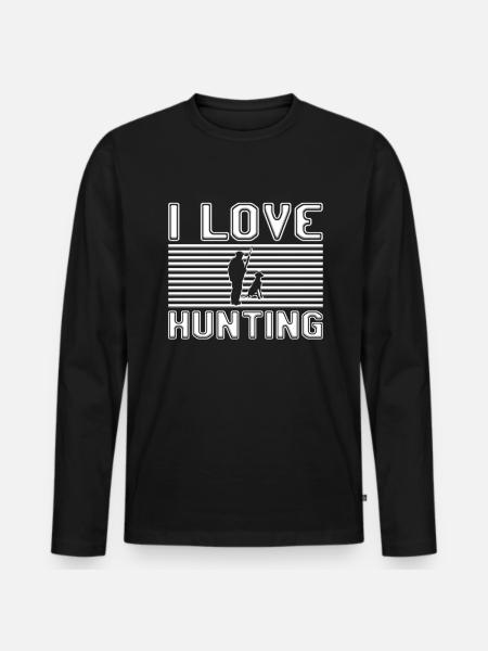 J’adore la chasse - T-shirt manches longues Premium bio Homme - noir