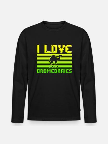 I love dromedaries - Men's Premium Organic Long Sleeve Shirt - black