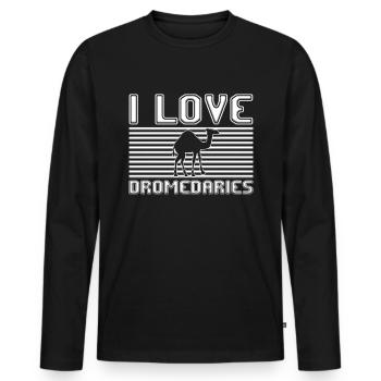 J’adore les dromadaires - T-shirt manches longues Premium bio Homme - noir - Devant - Nico (187cm)