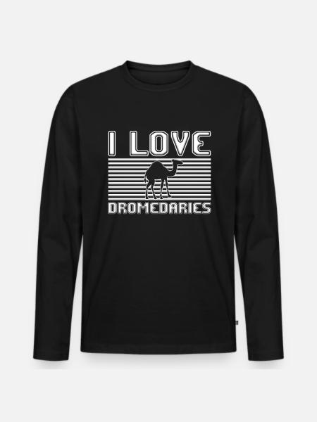 I love dromedaries - Men's Premium Organic Long Sleeve Shirt - black