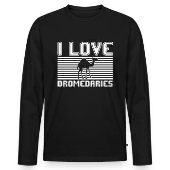 J’adore les dromadaires - T-shirt manches longues Premium bio Homme - noir - Devant - Nico (187cm)