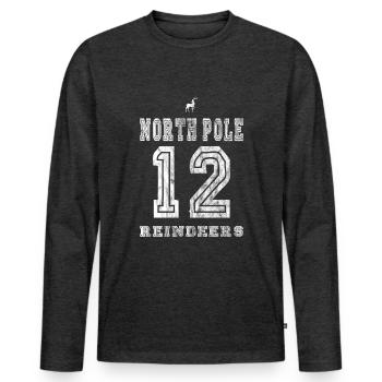 North Pole Reindeers - Number 12 - Men's Premium Organic Long Sleeve Shirt - heather anthracite - Front - Nico (187cm)