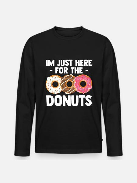 Donut Lover - Männer Premium Bio Langarmshirt - Schwarz