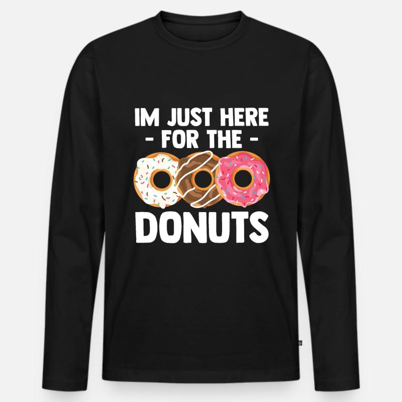 Donut Lover - Männer Premium Bio Langarmshirt - Schwarz