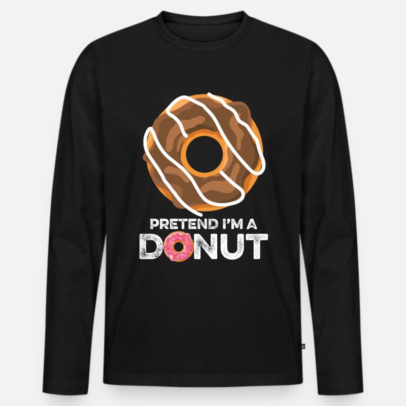 Donut Lover - Männer Premium Bio Langarmshirt - Schwarz