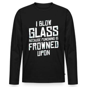 Glass Blower - Glassblowing - Men's Premium Organic Long Sleeve Shirt - black - Front - Nico (187cm)