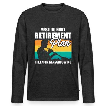 Retraite du souffleur de verre - Soufflage de verre - T-shirt manches longues Premium bio Homme - anthracite chiné - Devant - Nico (187cm)
