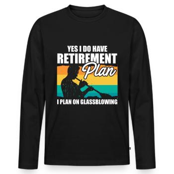 Glass Blower Retirement - Glassblowing - Men's Premium Organic Long Sleeve Shirt - black - Front - Nico (187cm)