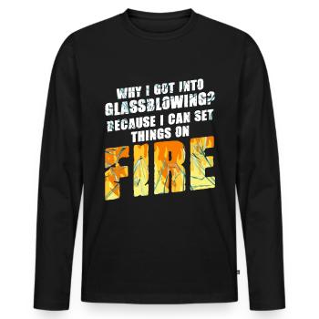Glass Blower - Glassblowing - Men's Premium Organic Long Sleeve Shirt - black - Front - Nico (187cm)