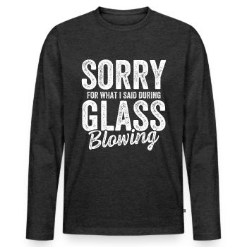 Souffleur de verre - Soufflage de verre - T-shirt manches longues Premium bio Homme - anthracite chiné - Devant - Nico (187cm)