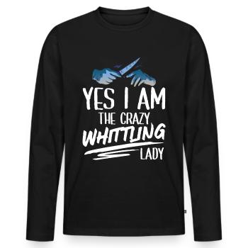 Whittler | Woddcarving - Men's Premium Organic Long Sleeve Shirt - black - Front - Nico (187cm)