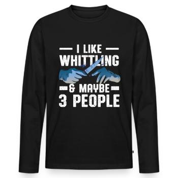 Whittler | Woddcarving - Men's Premium Organic Long Sleeve Shirt - black - Front - Nico (187cm)