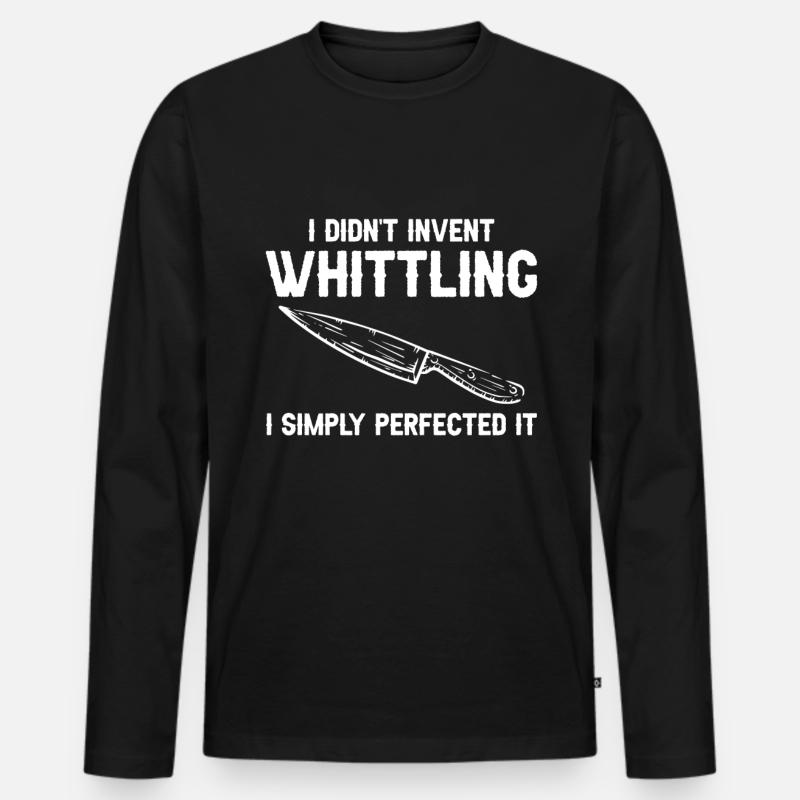Whittler | Woddcarving - Männer Premium Bio Langarmshirt - Schwarz