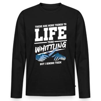 Whittler | Woddcarving - Men's Premium Organic Long Sleeve Shirt - black - Front - Nico (187cm)