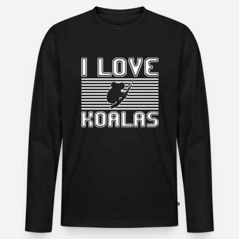 I love koalas - Männer Premium Bio Langarmshirt - Schwarz