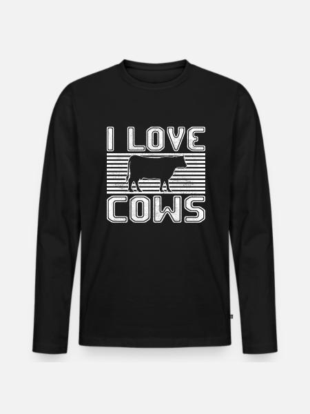 I love cows - Men's Premium Organic Long Sleeve Shirt - black