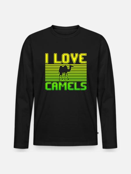 I love camels - Men's Premium Organic Long Sleeve Shirt - black