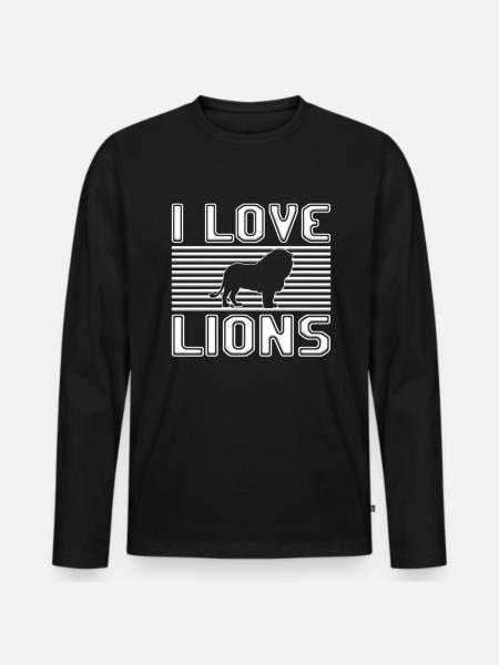 I love lions - Men's Premium Organic Long Sleeve Shirt - black