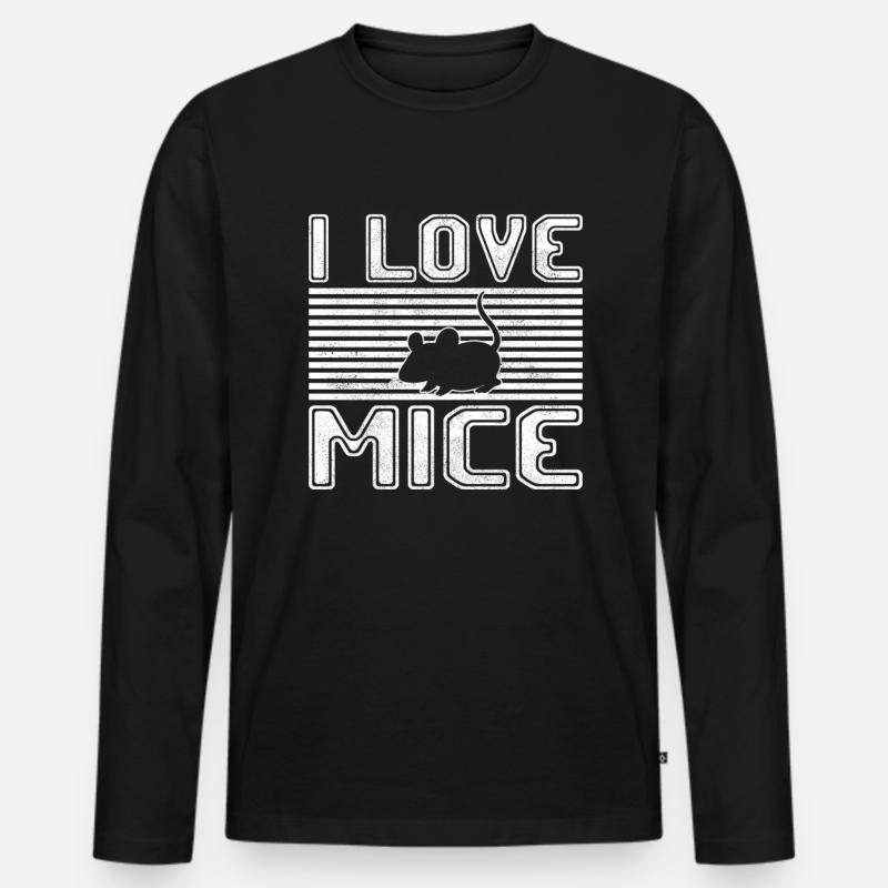 ich liebe mäuse - Männer Premium Bio Langarmshirt - Schwarz