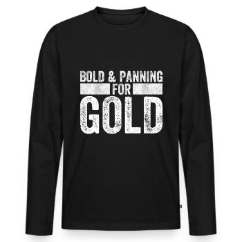 | d’orpaillage Mineur - T-shirt manches longues Premium bio Homme - noir - Devant - Nico (187cm)