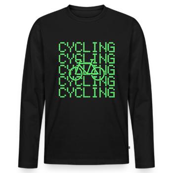 Fahrrad fahren - Männer Premium Bio Langarmshirt - Schwarz - Vorne - Nico (187cm)
