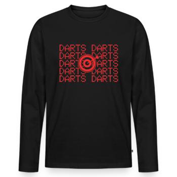 Dart Darts - Männer Premium Bio Langarmshirt - Schwarz - Vorne - Nico (187cm)