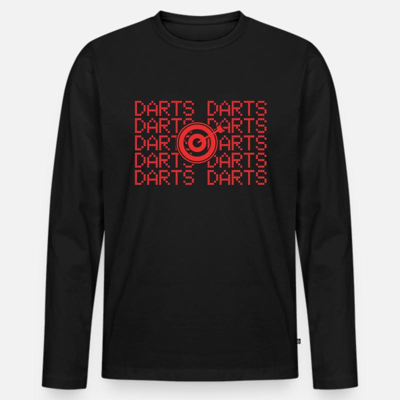 Dart Darts - Männer Premium Bio Langarmshirt - Schwarz