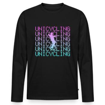 Einrad fahren - Männer Premium Bio Langarmshirt - Schwarz - Vorne - Nico (187cm)