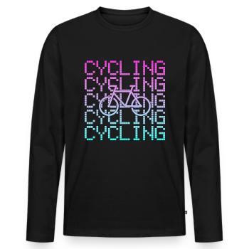 Fahrrad fahren - Männer Premium Bio Langarmshirt - Schwarz - Vorne - Nico (187cm)
